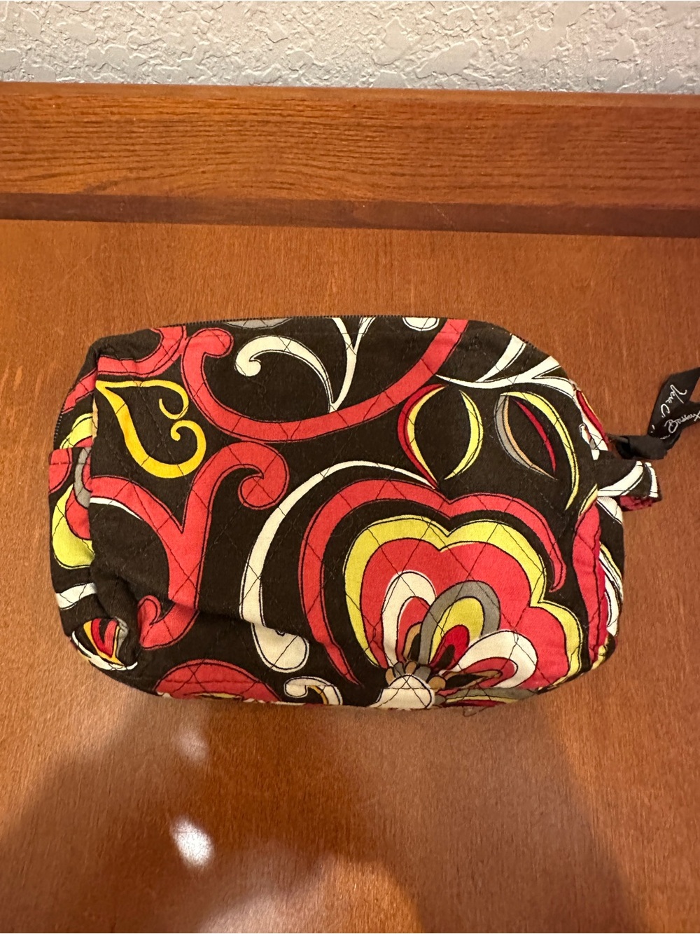 Vera Bradley Mod Floral Pink Cosmetic Makeup Bag Travel Pouch Set Quilted Cotton